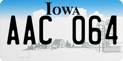 IA license plate AAC064