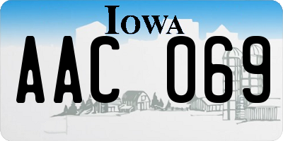 IA license plate AAC069