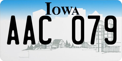 IA license plate AAC079