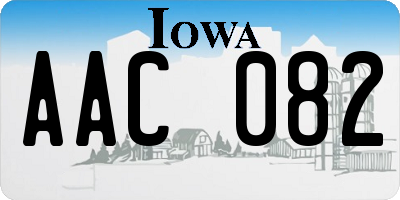 IA license plate AAC082