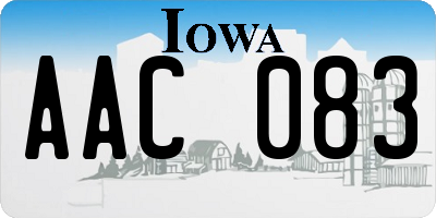 IA license plate AAC083