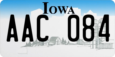 IA license plate AAC084