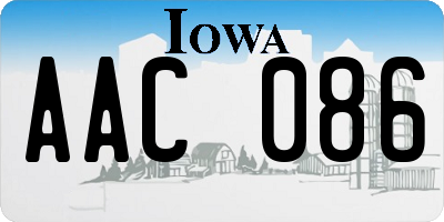 IA license plate AAC086