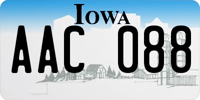 IA license plate AAC088