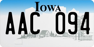 IA license plate AAC094