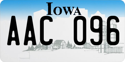 IA license plate AAC096