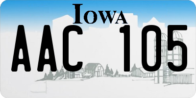 IA license plate AAC105