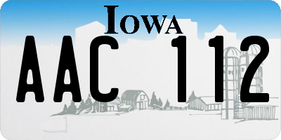 IA license plate AAC112