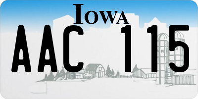 IA license plate AAC115