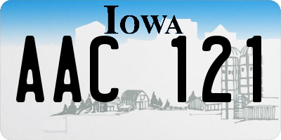 IA license plate AAC121