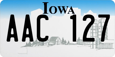 IA license plate AAC127