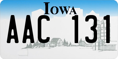 IA license plate AAC131
