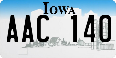 IA license plate AAC140