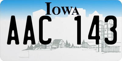 IA license plate AAC143