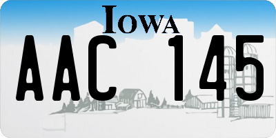 IA license plate AAC145