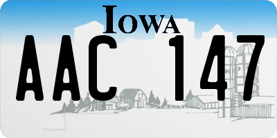 IA license plate AAC147