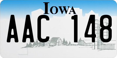 IA license plate AAC148