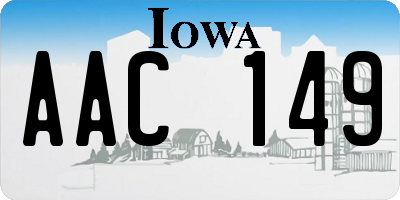 IA license plate AAC149