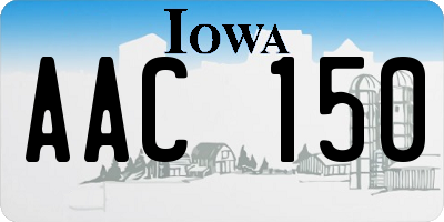 IA license plate AAC150