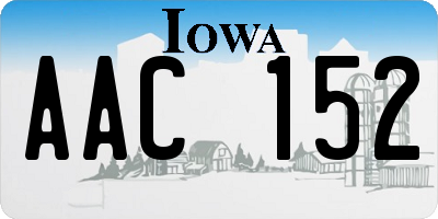 IA license plate AAC152