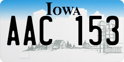 IA license plate AAC153