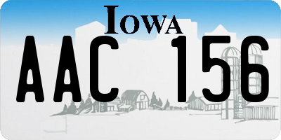 IA license plate AAC156