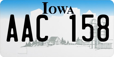 IA license plate AAC158