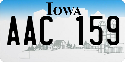 IA license plate AAC159