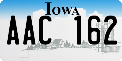 IA license plate AAC162