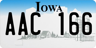 IA license plate AAC166