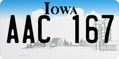 IA license plate AAC167