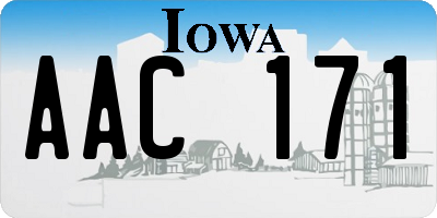 IA license plate AAC171