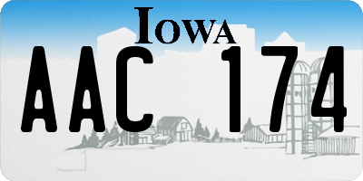 IA license plate AAC174