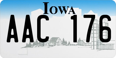 IA license plate AAC176