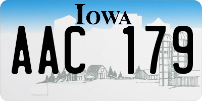 IA license plate AAC179