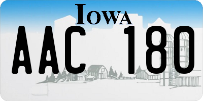 IA license plate AAC180