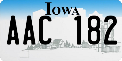 IA license plate AAC182