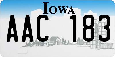 IA license plate AAC183