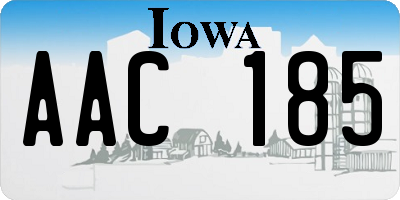 IA license plate AAC185