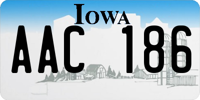 IA license plate AAC186