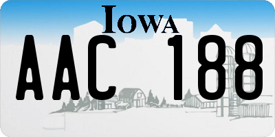 IA license plate AAC188