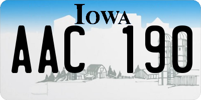 IA license plate AAC190