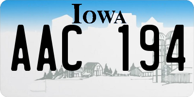 IA license plate AAC194