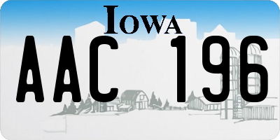 IA license plate AAC196