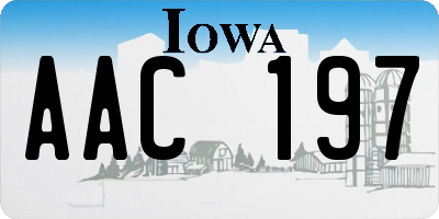 IA license plate AAC197