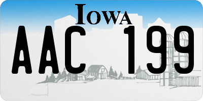 IA license plate AAC199