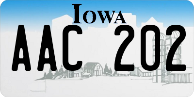 IA license plate AAC202