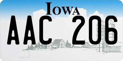 IA license plate AAC206