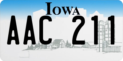 IA license plate AAC211