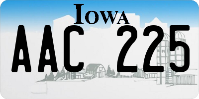 IA license plate AAC225